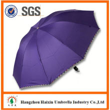 Parapluie pliant mini windproof 3 dernière usine gros Parasol impression Logo de 2015